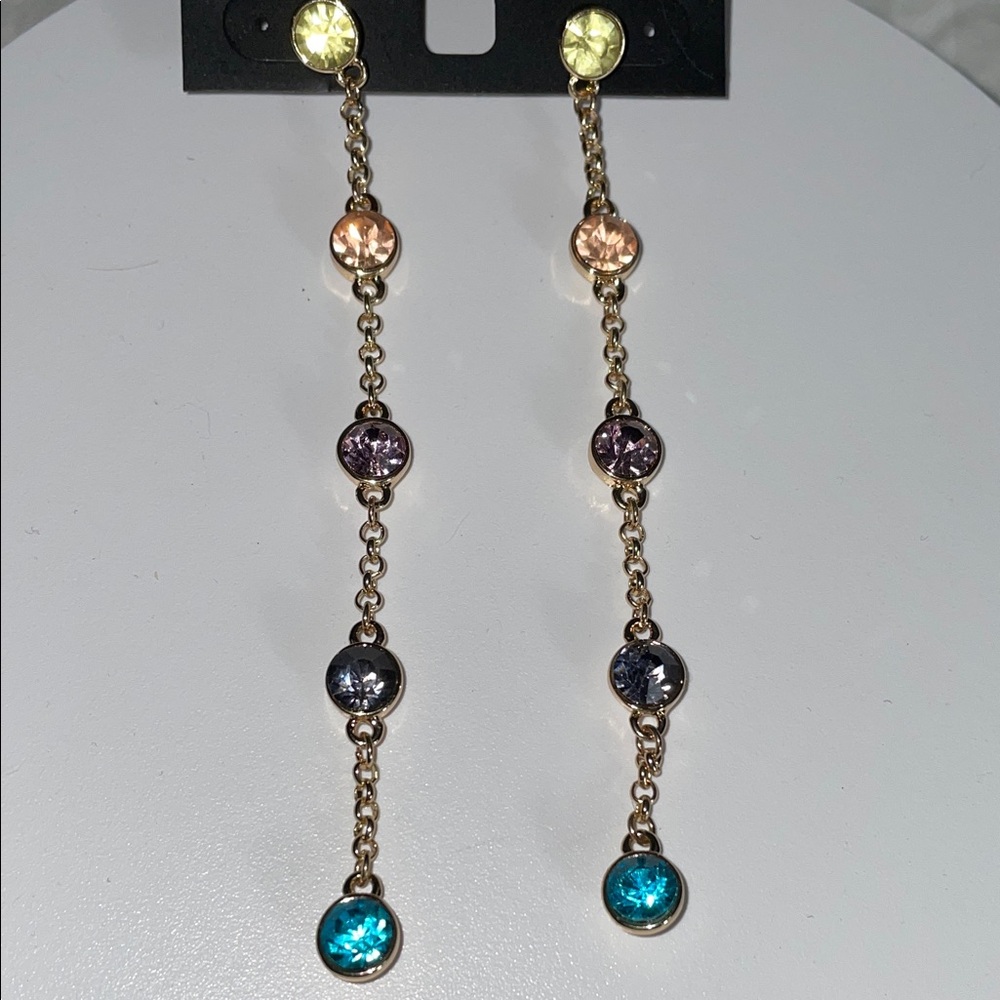 INC  Gold Multi-Color Drop Earrings - Picture 2 of 4